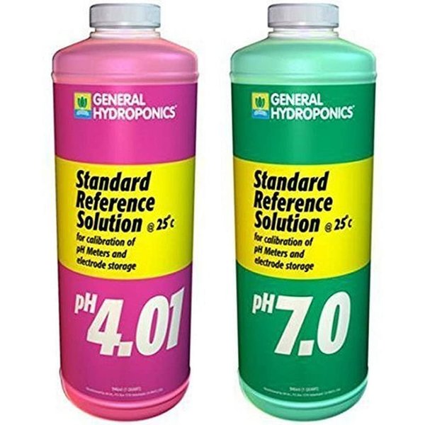 General Hydroponics Ph 4.01 & Ph 7.0 Calibration Solution Kit, Pint Combo GL56722015.030